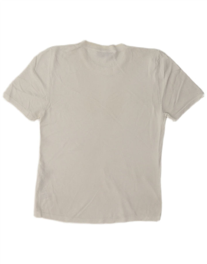Zara Camiseta Mujer Top UK 40 Medium Viscosa Blanca
