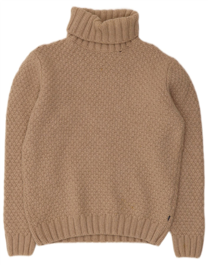 Gant Suéter tipo jersey con cuello vuelto para mujer UK 46 Large Beige Wool
