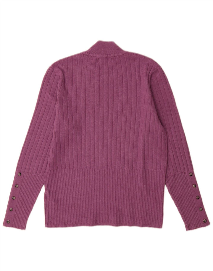 Marks & Spencer Jersey con cuello alto para mujer, talla 40, color morado