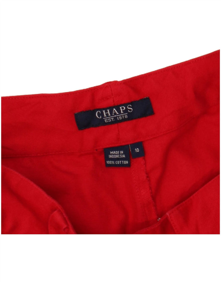 Chaps Pantalones cortos casuales para mujer US 10 grande W32 algodón rojo