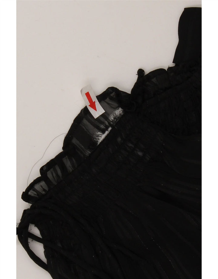 Marks & Spencer Top extragrande transparente de manga larga para mujer UK 6 XS Negro