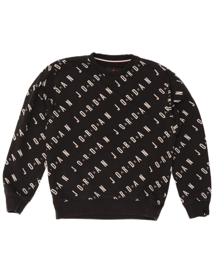 Jordan Mens Graphic Sudadera Jumper Pequeño Algodón Negro