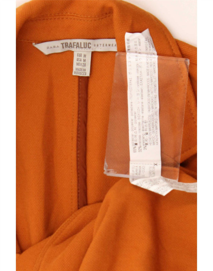 Zara Mujer Trafaluc Longline Gilet UK 42 Medio Naranja Poliéster