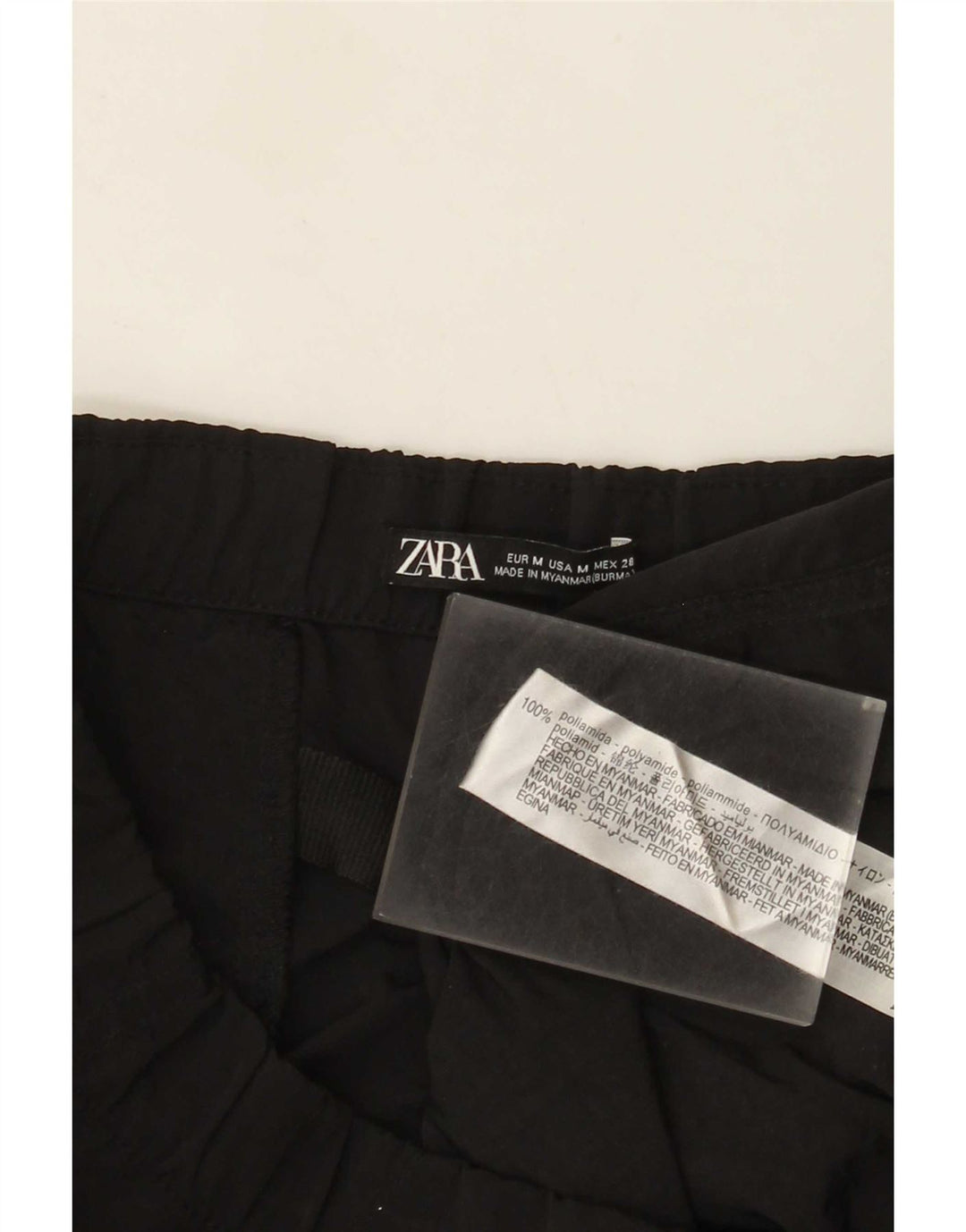 Zara Mujer Pantalón Cargo Loose Fit Mediano W30 L31 Poliamida Negro