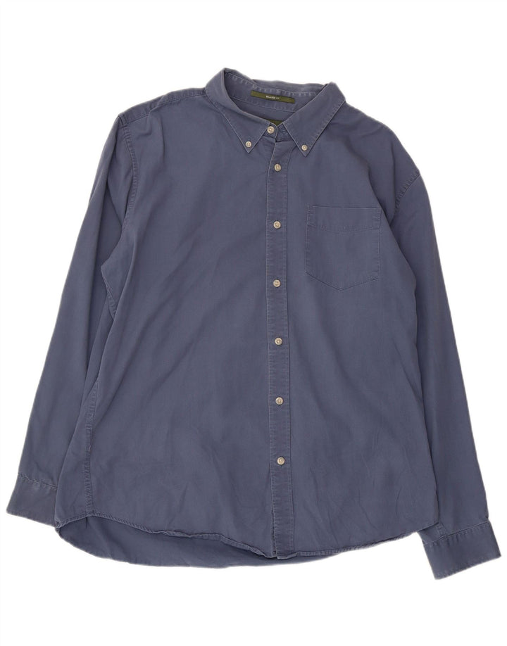 Eddie Bauer Camisa de corte relajado para hombre Algodón azul grande
