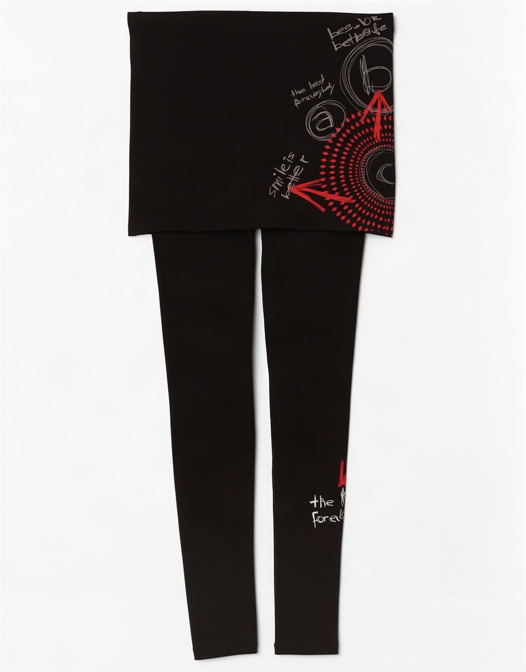Desigual Leggings gráficos para mujer Reino Unido 10 Pequeño negro geométrico