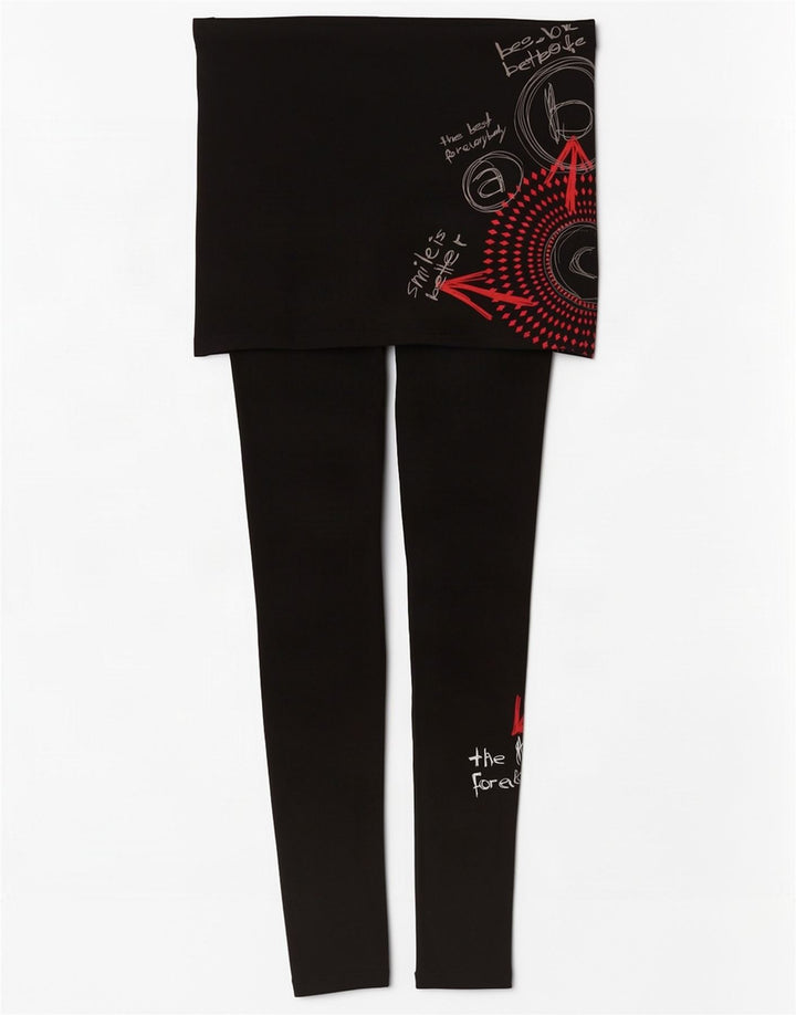 Desigual Leggings gráficos para mujer Reino Unido 10 Pequeño negro geométrico