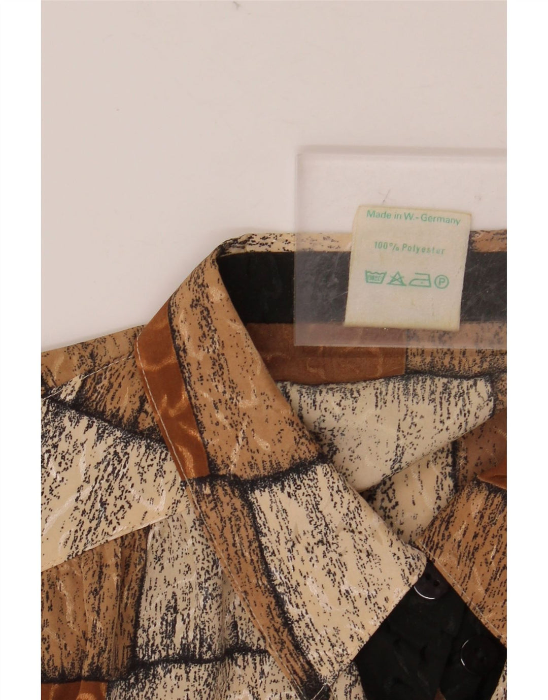 FRANKENWALDER Blusa para mujer EU 42 Grande Marrón Patchwork Poliéster