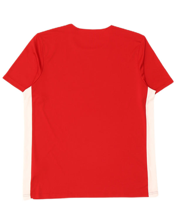 Adidas Hombre Climalite Camiseta Top XL Rojo Colorblock Poliéster
