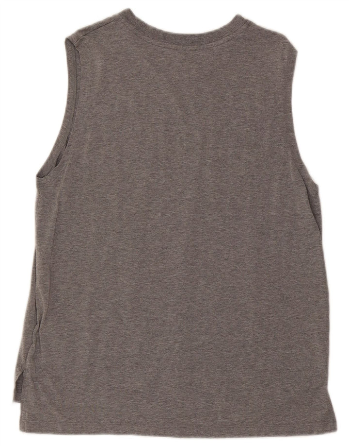 Camiseta sin mangas con estampado gráfico de algodón moteado en gris medio para hombre Nike