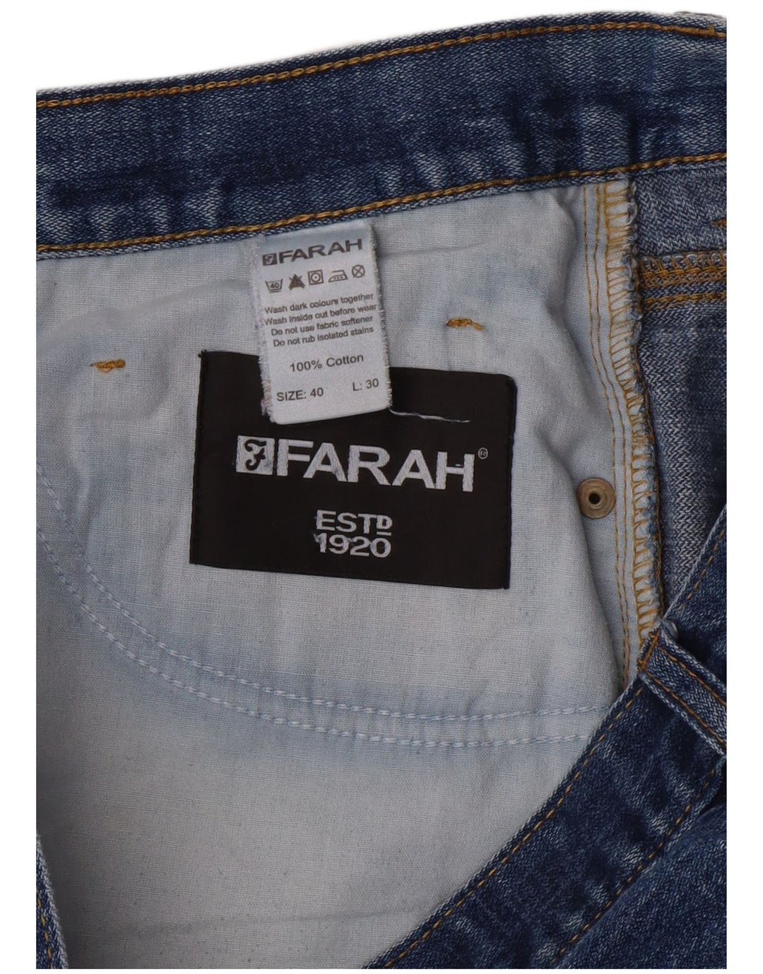 FARAH Vaqueros rectos para hombre W40 L30 Algodón azul
