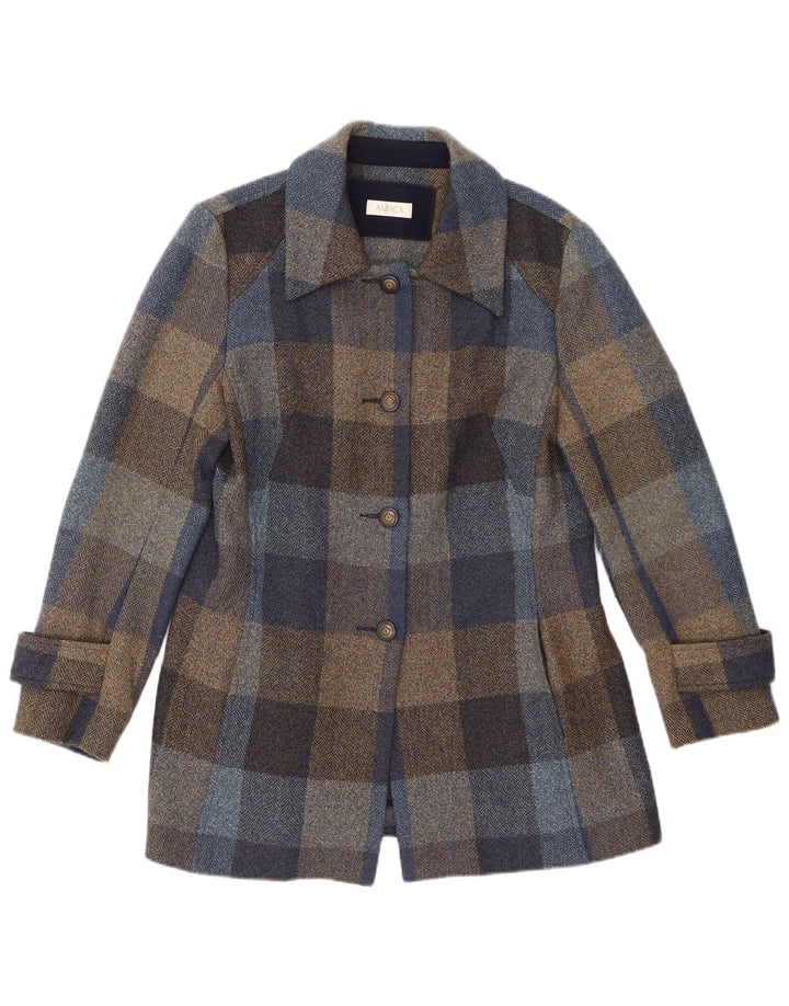 AVOCA Abrigo para mujer UK 14 Medium Blue Check