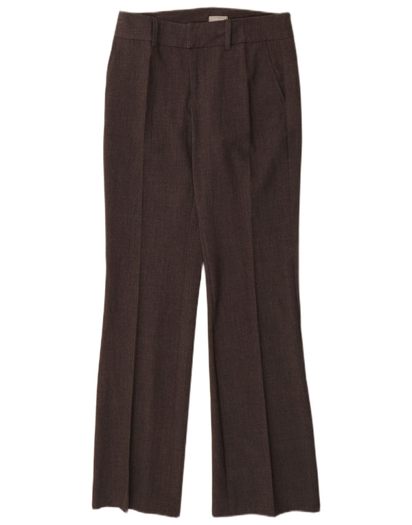 Stefanel Pantalón de traje con corte de bota para mujer EU 34 XS W28 L32 Marrón Poliéster