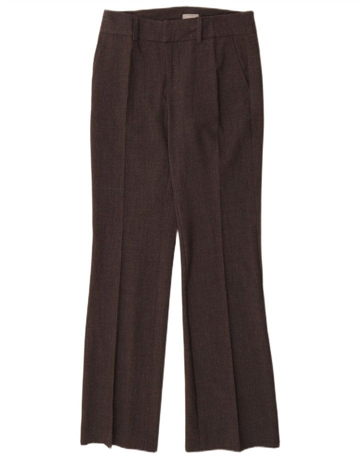 Stefanel Pantalón de traje con corte de bota para mujer EU 34 XS W28 L32 Marrón Poliéster