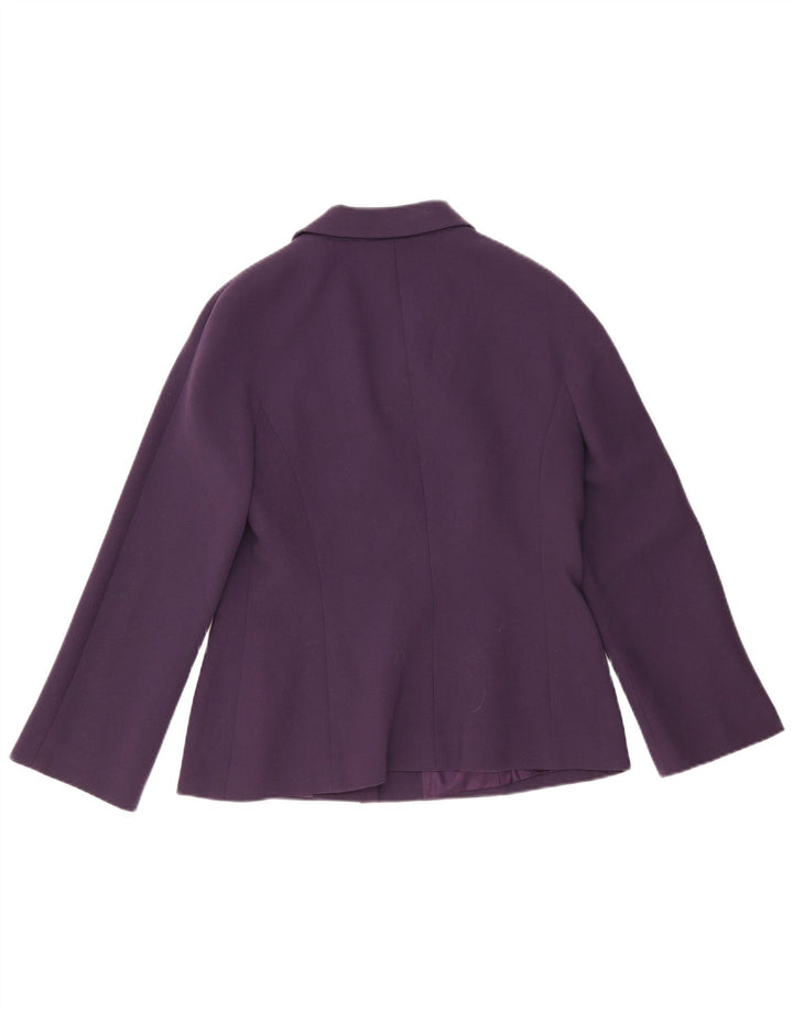 Luisa Spagnoli Chaqueta tipo blazer de 3 botones para mujer IT 46 Lana morada grande