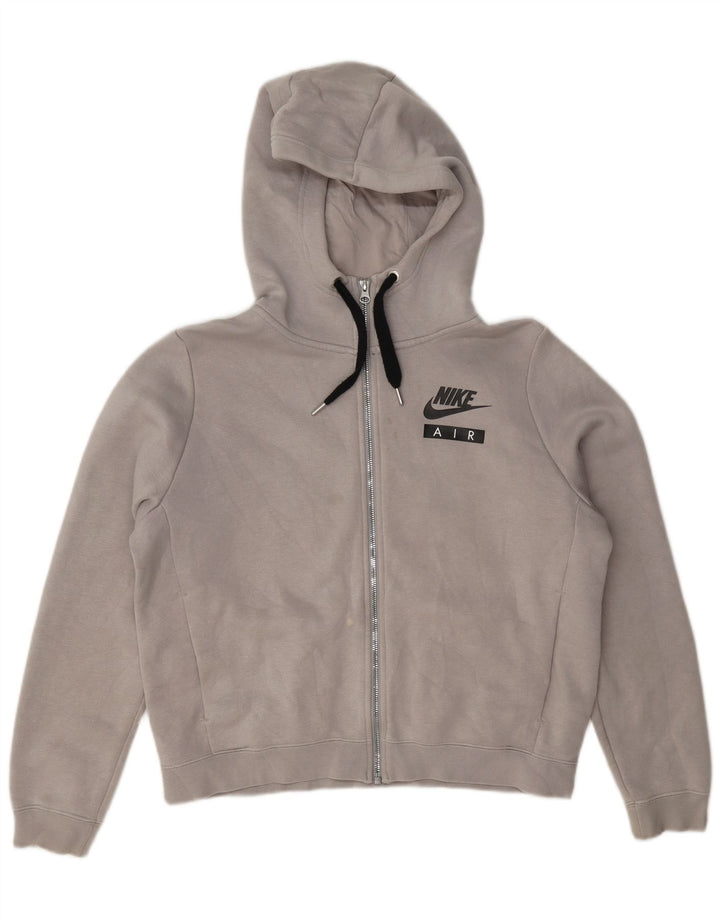 Nike - Sudadera con capucha y cremallera gráfica para mujer, talla 40, color gris medio