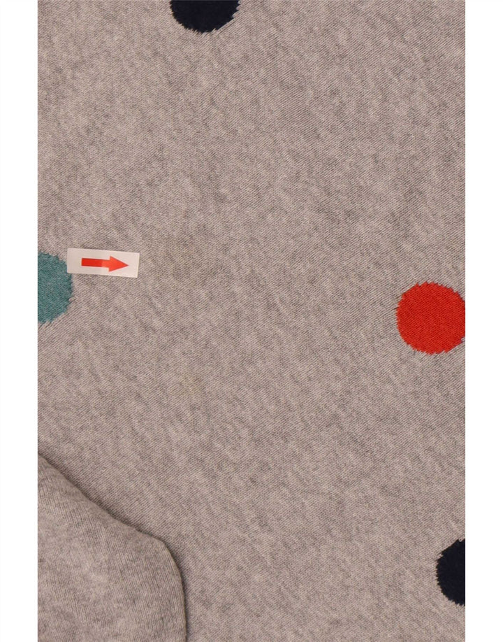 White Stuff Jersey con cuello barco para mujer, talla 40, talla pequeña, color gris y lunares
