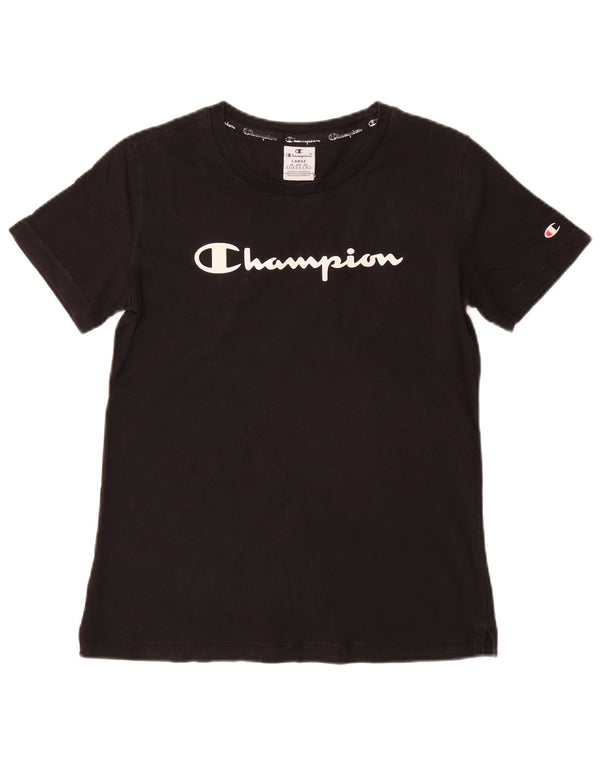 Champion Camiseta gráfica para mujer Top UK 44 Grande Negro
