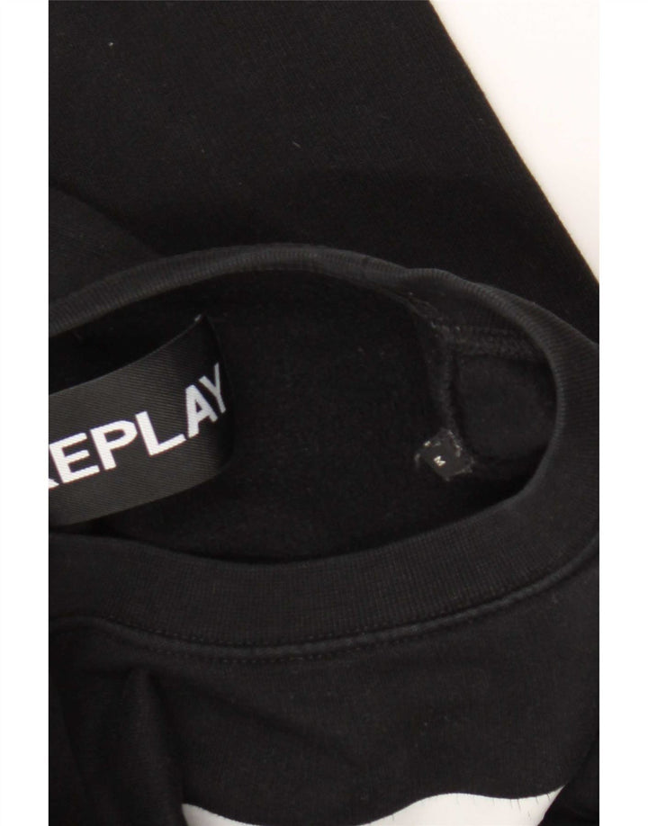Replay Sudadera Gráfica para Hombre Jersey Medium Black