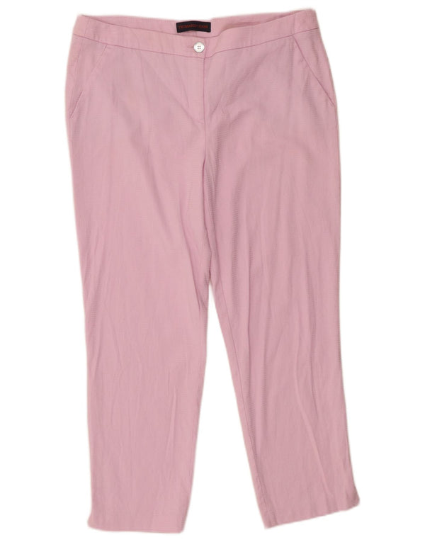 Pantalones Trussardi Mujer Tapered Cropped IT 44 Medium W32 L24 Rosa Algodón