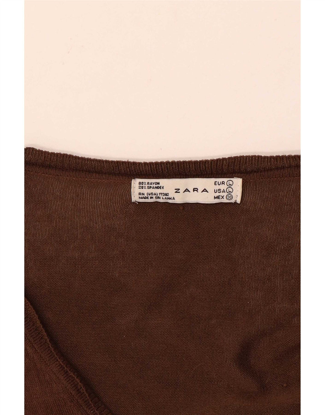 Zara Mujer Cárdigan Suéter UK 46 Grande Rayón Marrón