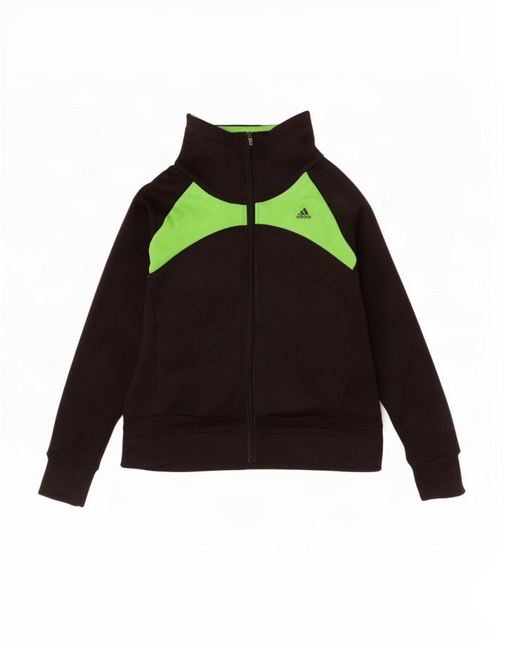 Adidas Mujer Climacool Chándal Top Chaqueta Reino Unido 14 Mediano Negro Colorblock