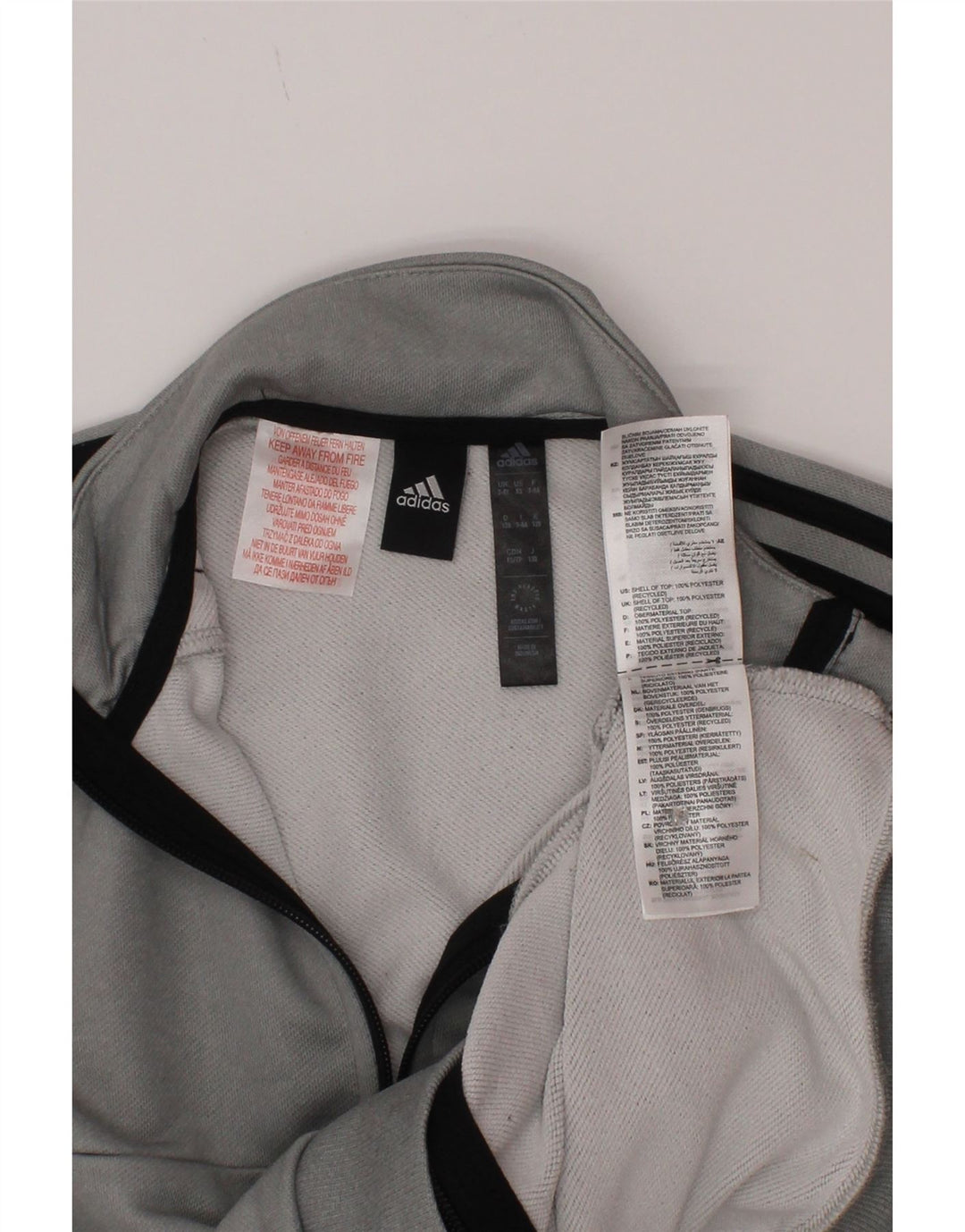 Adidas Chicos Aeroready Chándal Top Chaqueta 7-8 Años Gris Poliéster