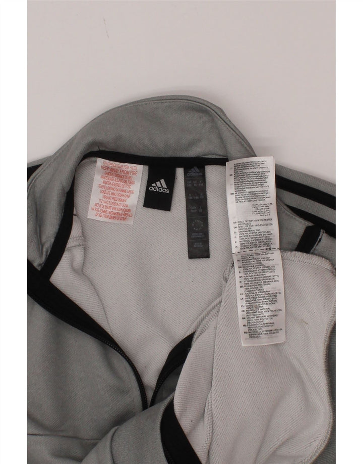Adidas Chicos Aeroready Chándal Top Chaqueta 7-8 Años Gris Poliéster