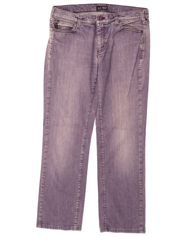 ARMANI Vaqueros Rectos Mujer W32 L29 Algodón Morado