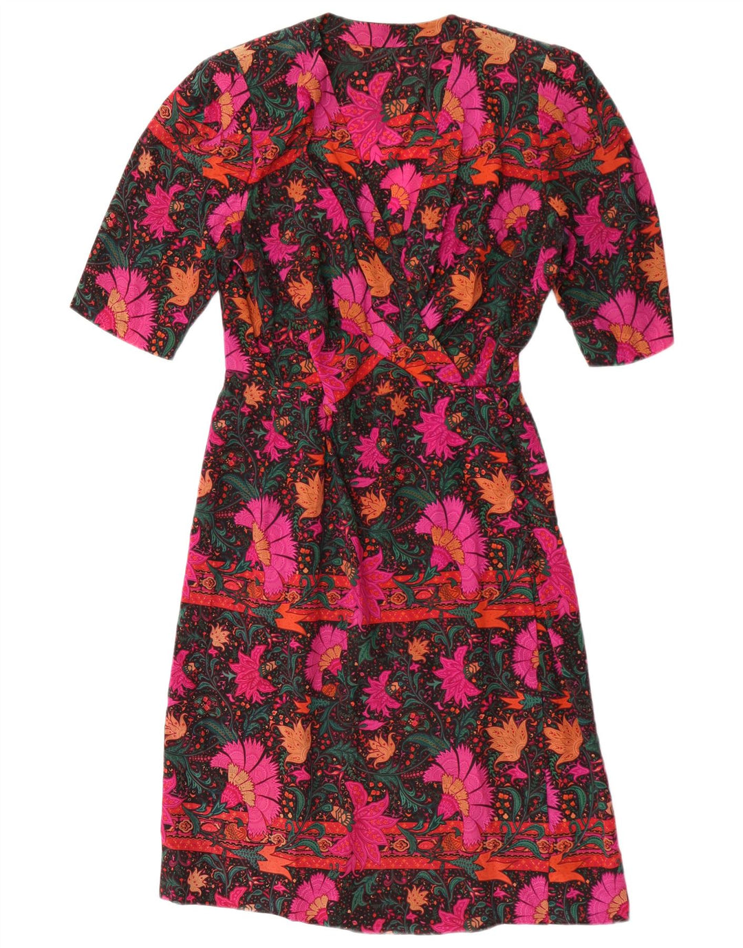 Vintage mujer A-Line vestido Reino Unido 14 medio multicolor floral