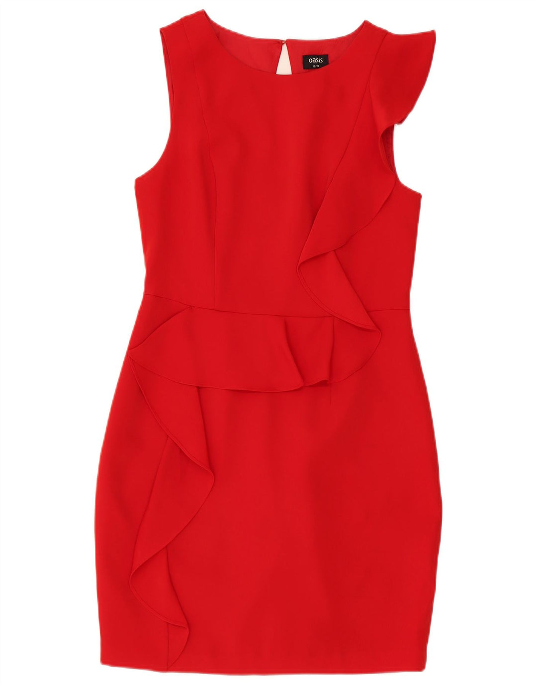 Oasis Vestido tubo sin mangas para mujer UK 42 Poliéster rojo mediano