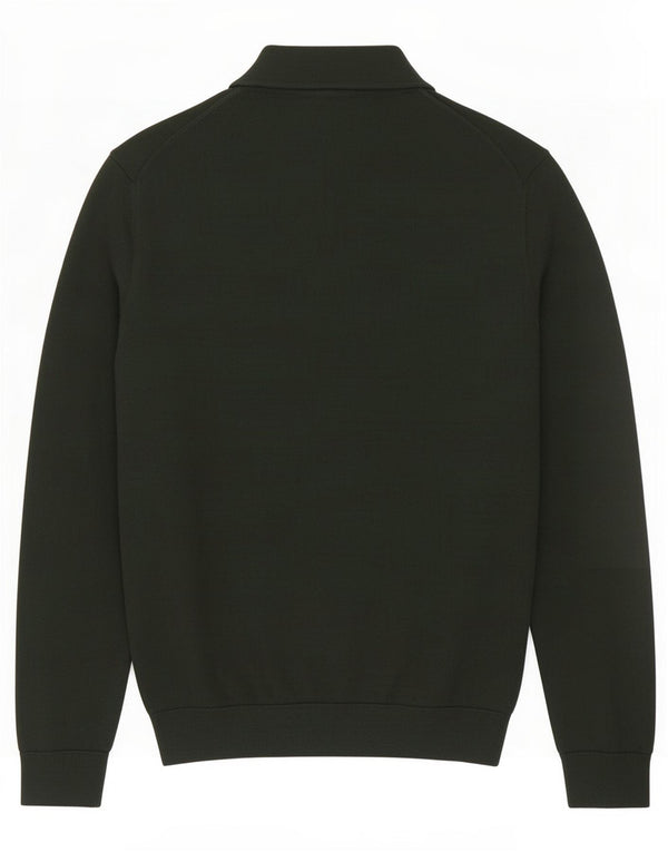 Zara Hombre Polo Neck Jumper Sweater Acrílico Verde Medio