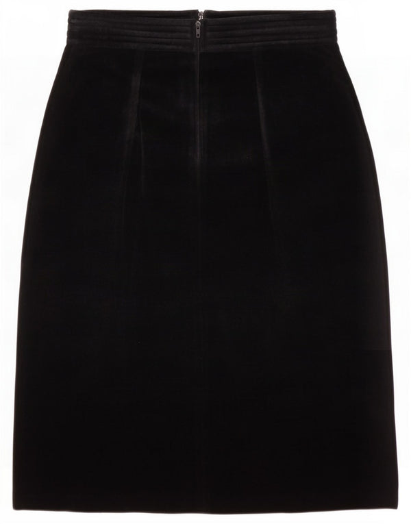 Falda acampanada de terciopelo vintage para mujer IT 44 Medium W26 Algodón negro