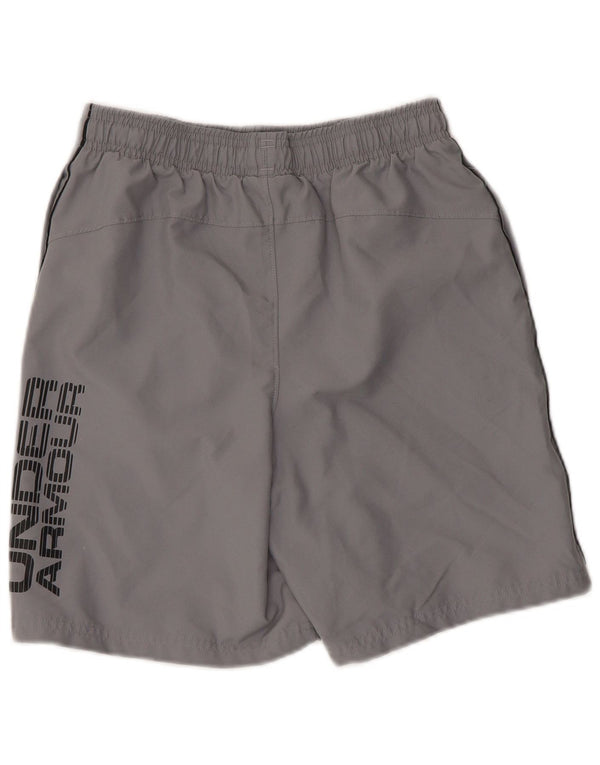 Under Armour Pantalones cortos deportivos Heat Gear Graphic para niños de 11 a 12 años, talla grande, gris