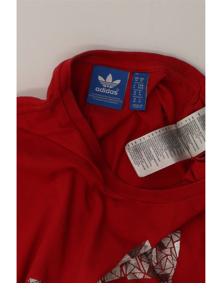 Adidas - Camiseta gráfica para hombre, color rojo medio, algodón