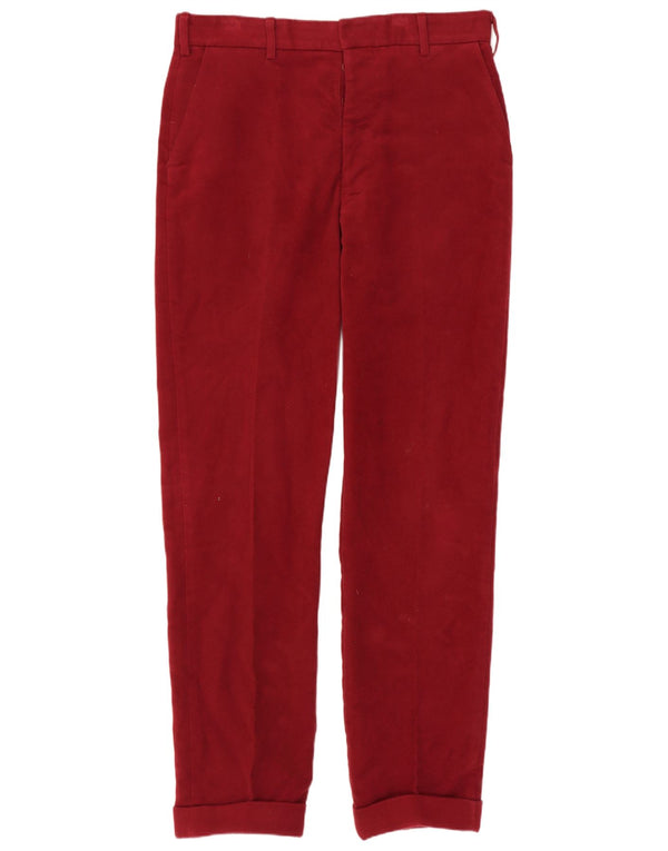 Hackett Mens Slim Chino Pantalones W34 L31 Algodón Borgoña