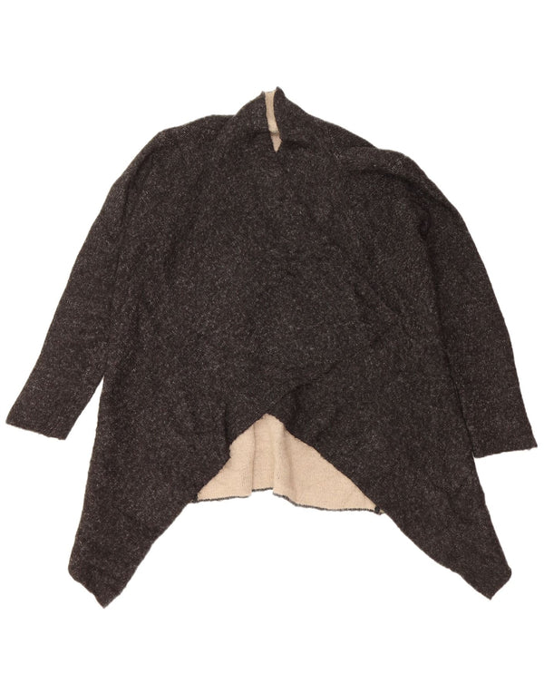 Zara Suéter Cárdigan Abierto Para Mujer UK 46 Grande Acrílico Negro