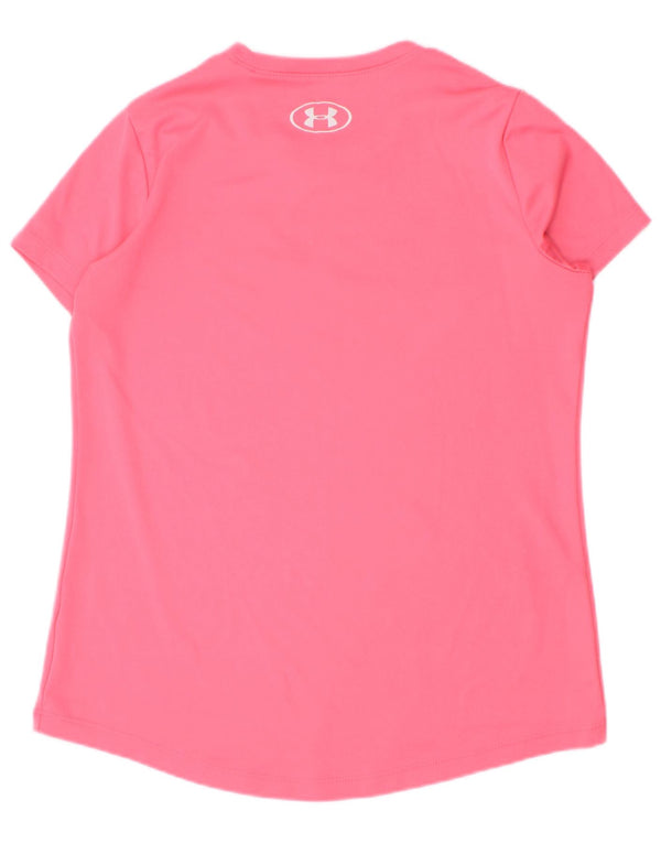 Under Armour Camiseta gráfica Heat Gear para niñas 7-8 años Small Rosa