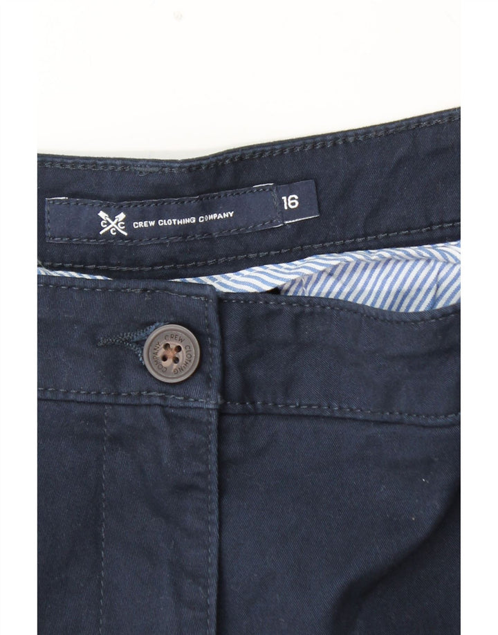 CREW CLOTHING Pantalones chinos cónicos para mujer UK 40 Large W38 L29 Azul marino
