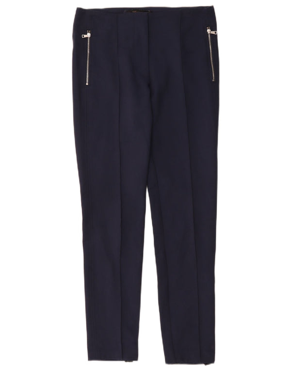 Zara Mujer Pantalones Casual Slim XS W24 L27 Azul Marino