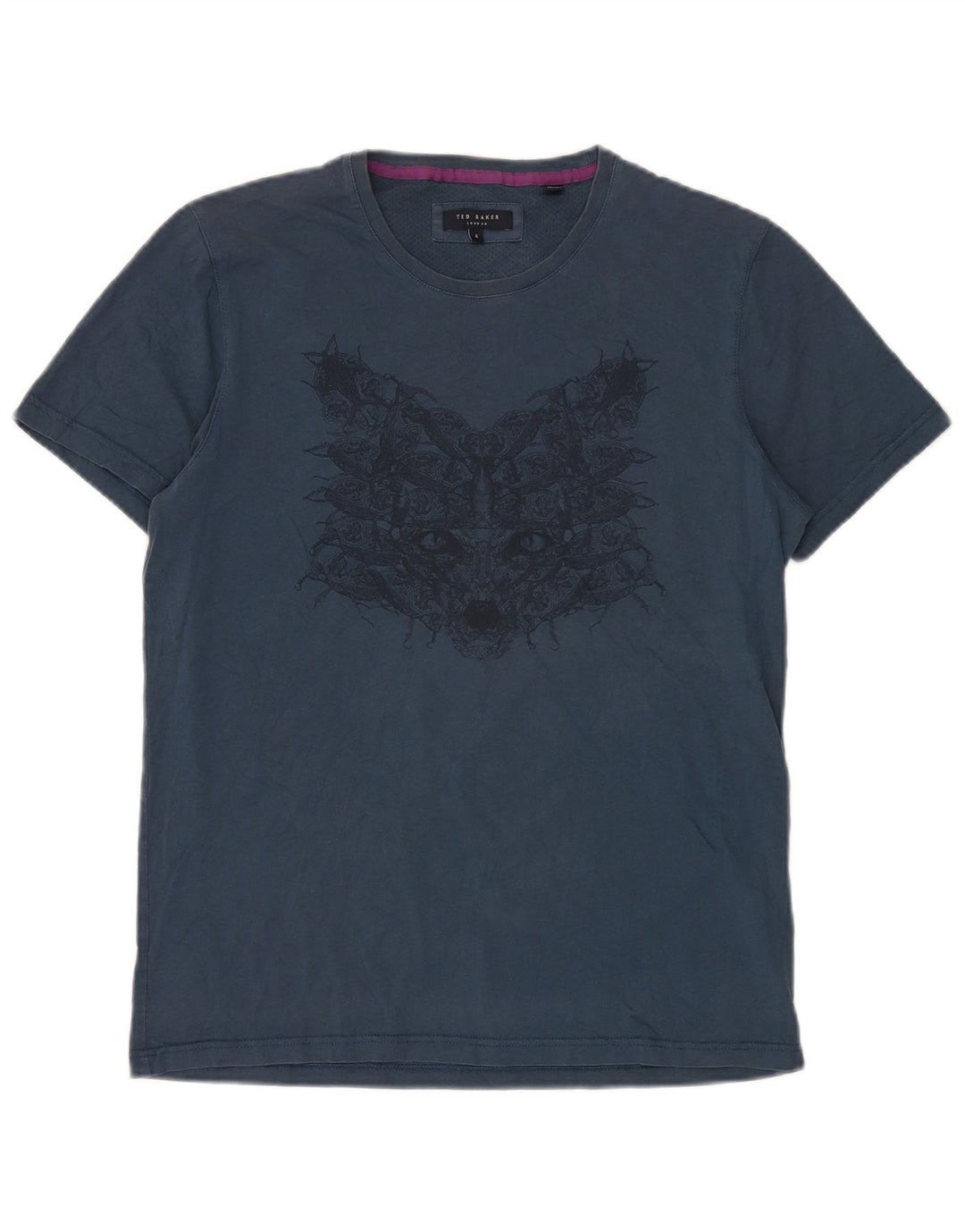 Ted Baker Camiseta gráfica para hombre Talla 4 Grande Azul marino