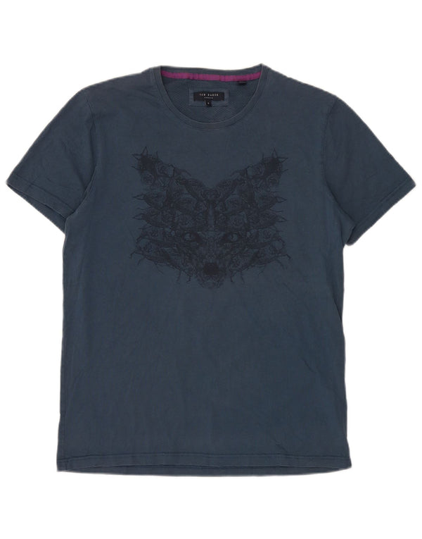 Ted Baker Camiseta gráfica para hombre Talla 4 Grande Azul marino