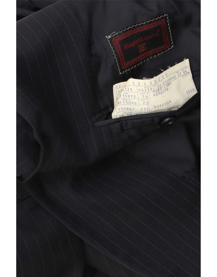Biagiotti Uomo Chaqueta tipo blazer de 3 botones para hombre IT 52 XL Azul marino a rayas diplomáticas