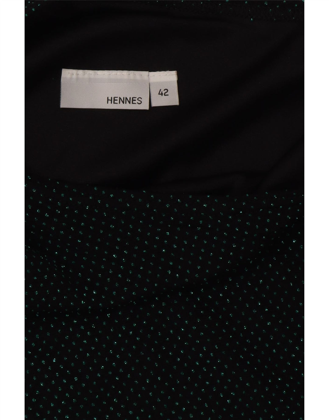 HENNES Vestido maxi de un hombro para mujer EU 42 Grande Negro manchado