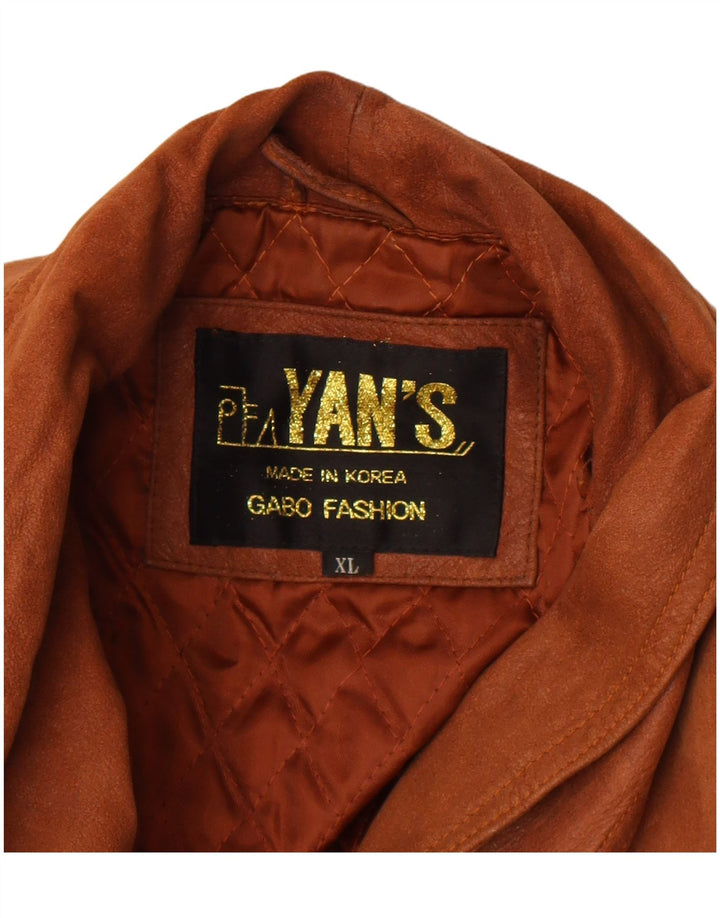 Chaqueta de cuero vintage para mujer Reino Unido 18 XL Marrón