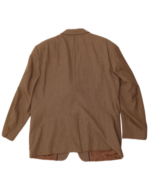 Tommy Hilfiger Mens 3 Button Blazer Jacket IT 54 2XL Beige Check Viscose