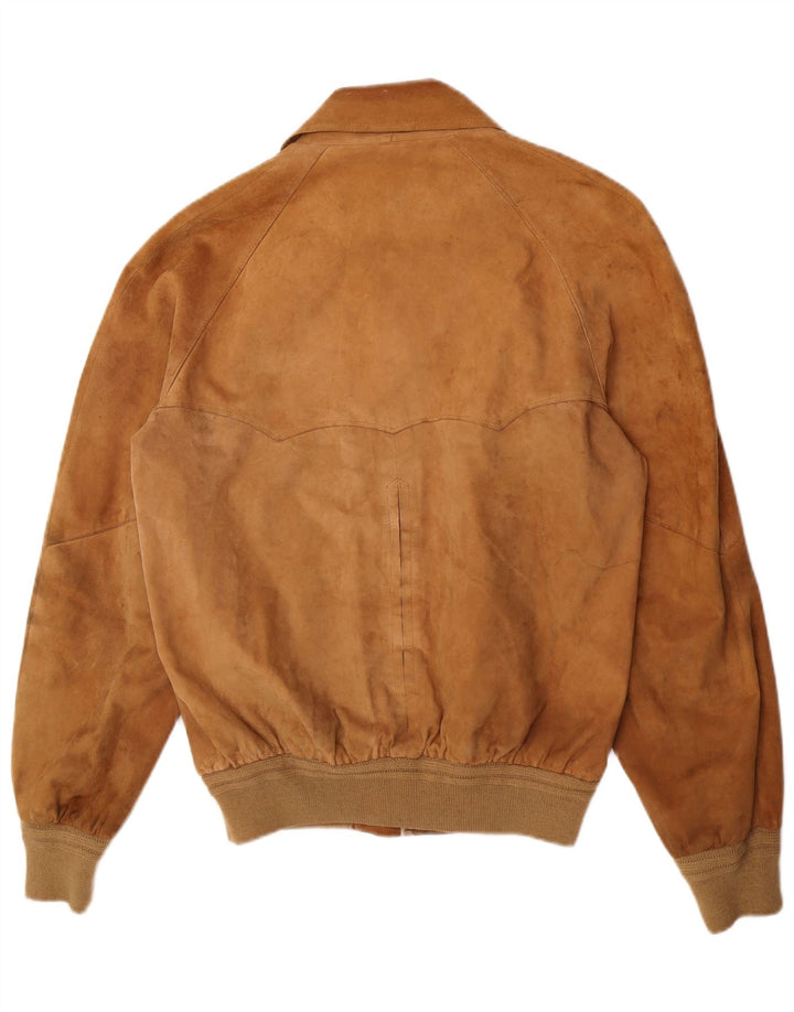 Vintage hombres ante bomber chaqueta Reino Unido 38 marrón medio