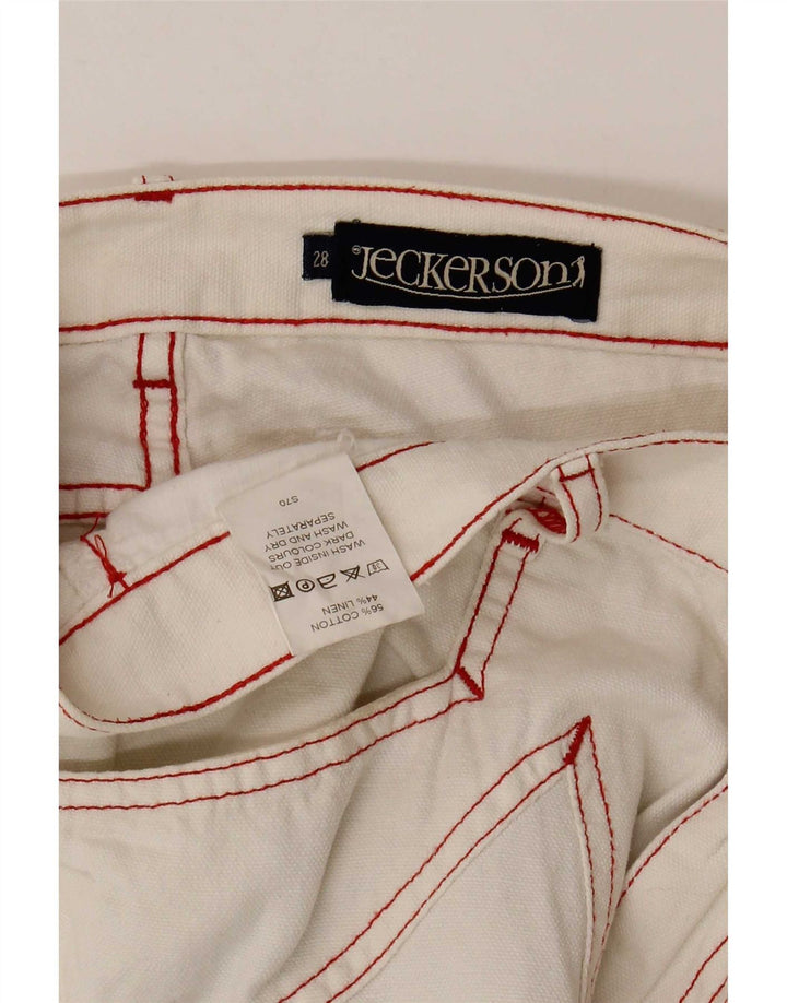 Jeckerson Bermudas estampadas para hombre W28 Small White Cotton