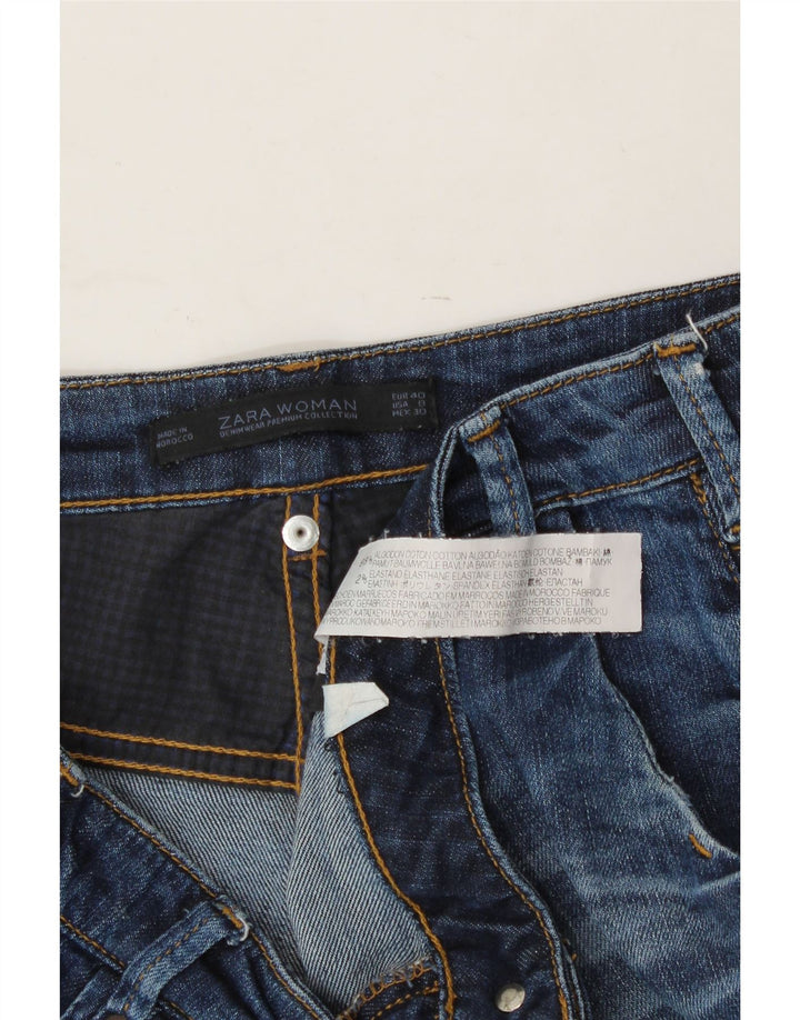 ZARA Womens Distressed Denim Shorts EU 40 Medium W30 Navy Blue Cotton Vintage Zara and Second-Hand Zara from Messina Hembry 