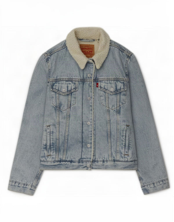 Levi's Chaqueta Sherpa Vaquera para Mujer UK 46 Poliéster Azul Grande